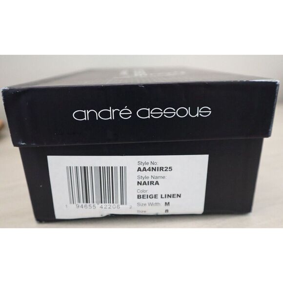 André Assous AA4NIR25 Women's Sz 8M Beige Linen Naira Featherweight Sandals - Picture 10 of 10